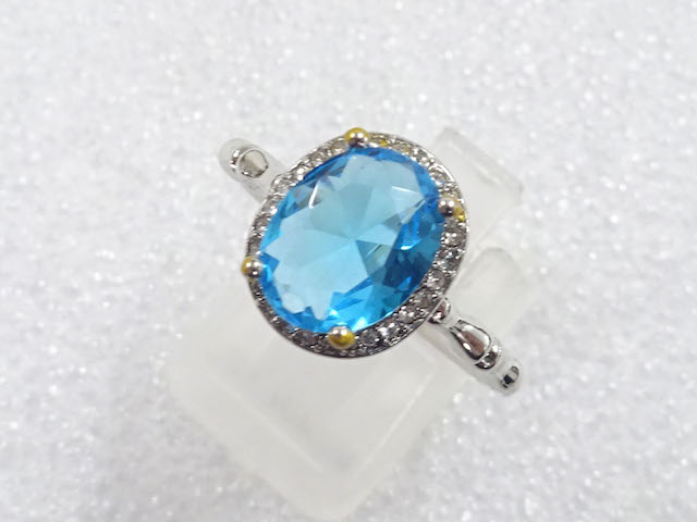JAPANESE KIMONO / ANTIQUE COLORED STONE RING (SIZE 19)